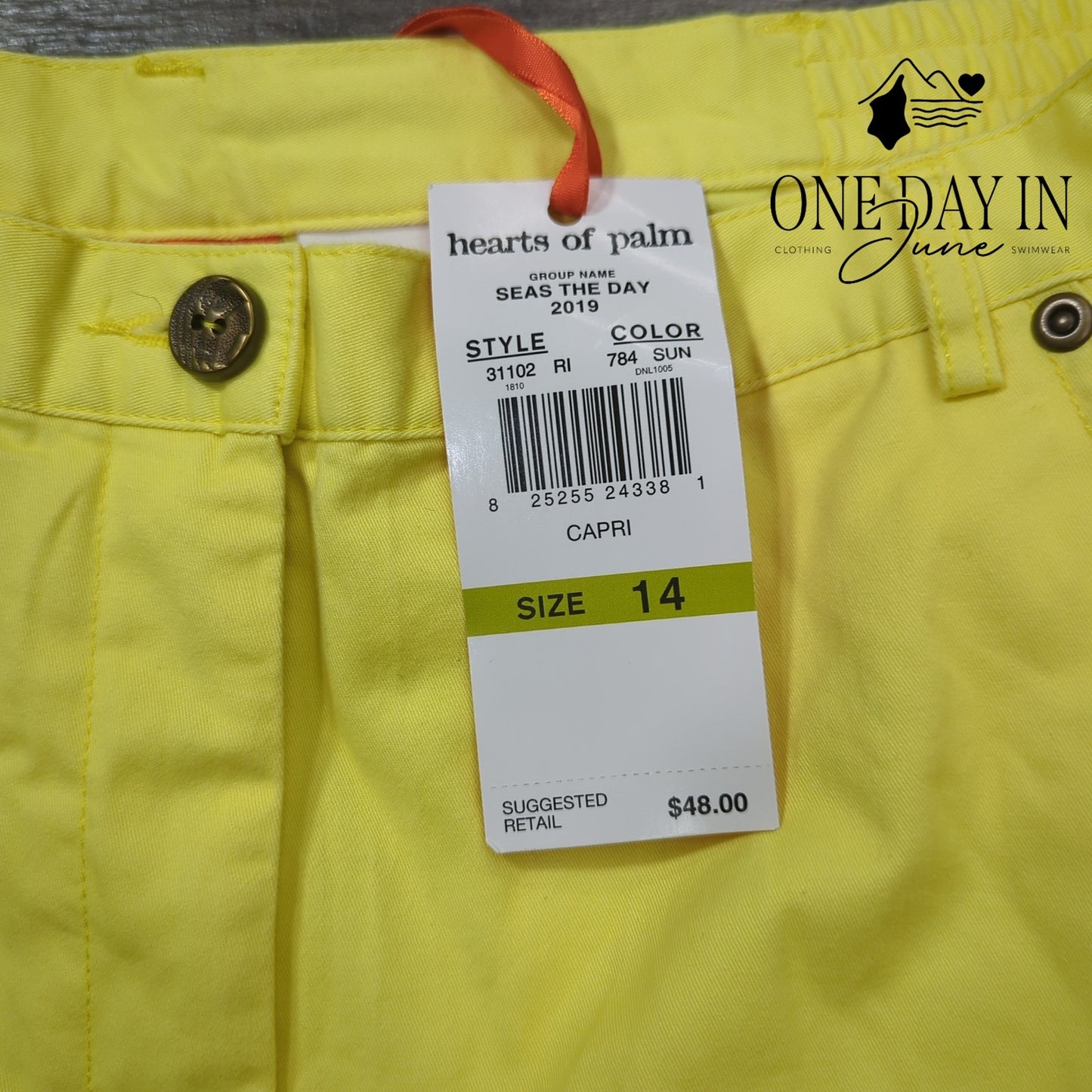 Hearts of Palm Seas of the Day Skimmer Pants Size 14