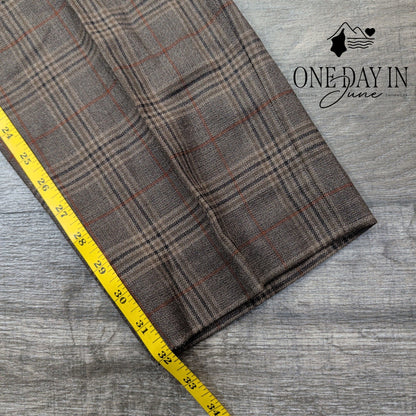 Ralph Lauren Edgewood Plaid Wool Dress Pants Brown NWT Size 38X32