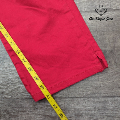 Chaps Cropped Jeans Red Pink Capri Pants Stretch Denim Size 6