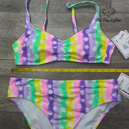 California Sunshine Hipster Bralette Bikini Swimsuit Size XL