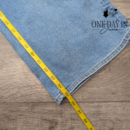 Land's End Plus Size Button Fly Crop Jeans Size 24W