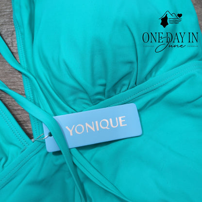 Yonique Skirted Tankini Swimsuit Size M