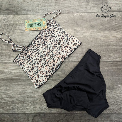 Shekini Girls Smocked Ruffle Bikini Swimsuit Size 6/8