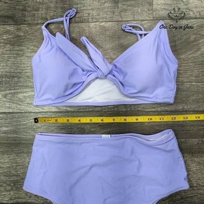 Blooming Jelly Tie Knot High Waist Bikini Swimsuit Size S