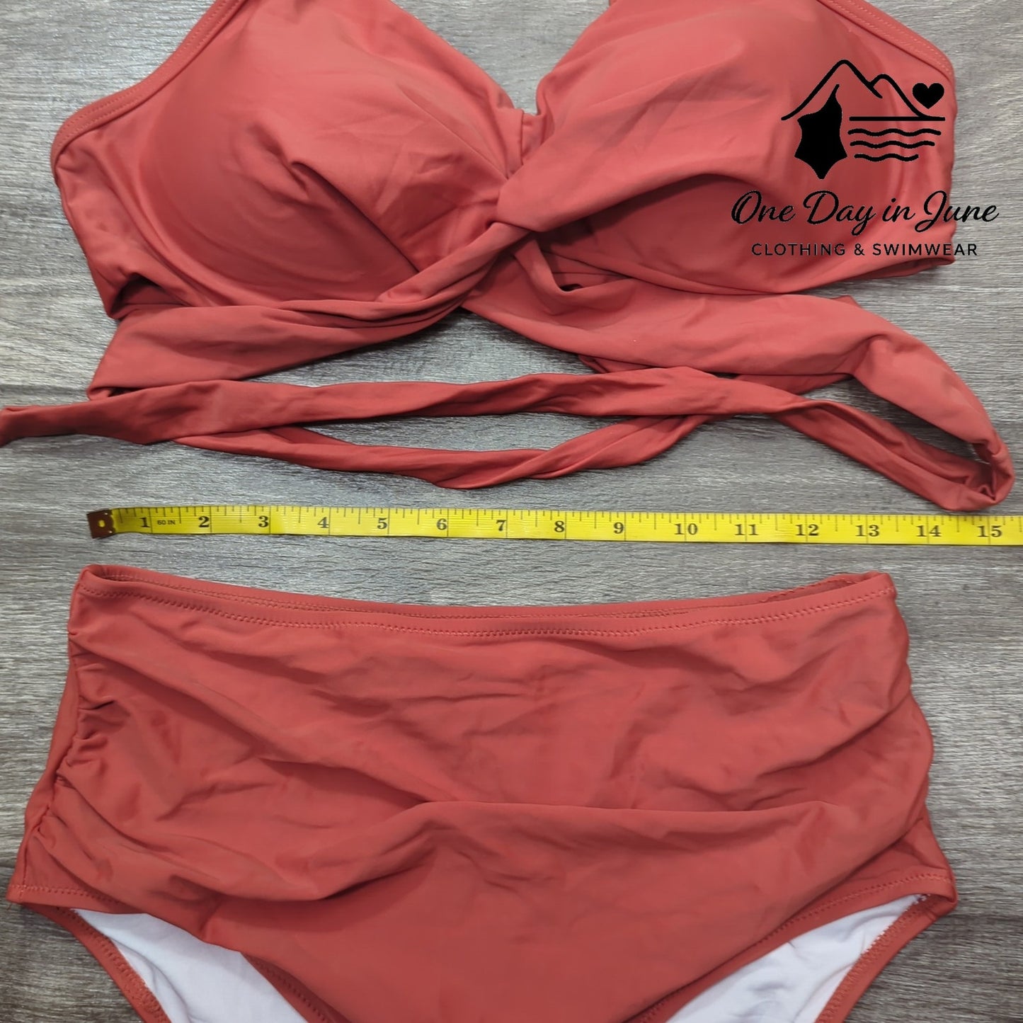 Charmleaks Cross Front Wrap Tie High Waist Bikini Swimsuit Size L