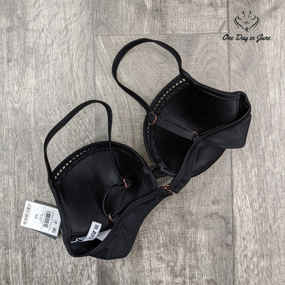 Bar III Black Mod V-Wire Bikini Top Size XS