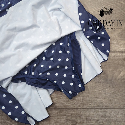Yonique Polka Dot Swimdress One Piece Swimsuit Size XL