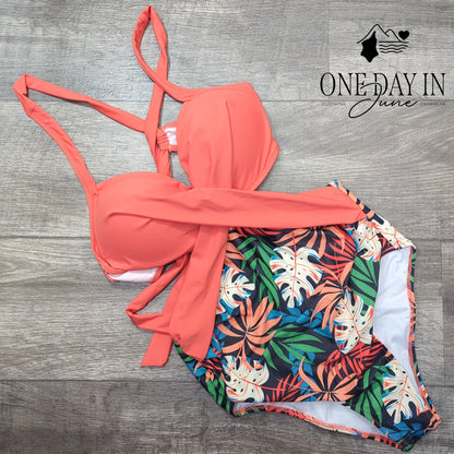 Rxrxcoco Tie Back Cut Out One Piece Swimsuit Size L