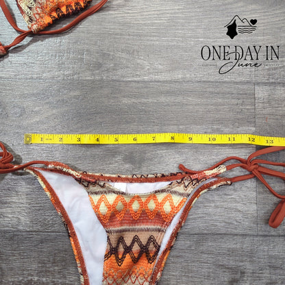 Charmo Adjustable Triangle Tie Side Bikini Swimsuit Size M Top S Bottom