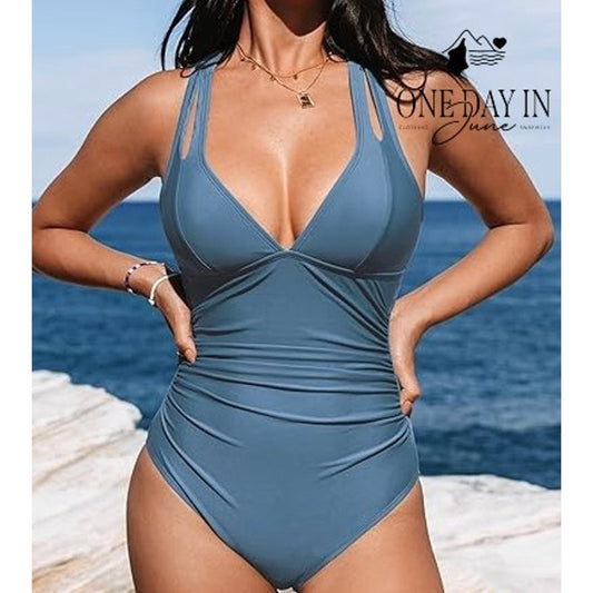 Cupshe Tie Back Tummy Control One Piece Swimsuit Size M