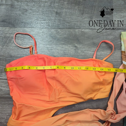Idopip Cutout One Piece Swimsuit with Sarong Size L