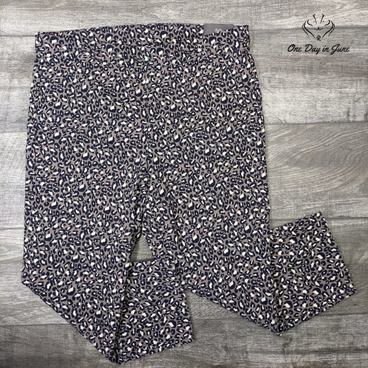 Rafaella Comfort Capri Leopard Print Pants Size 16