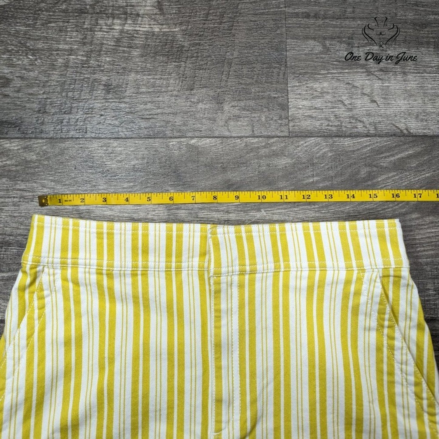 Loft Striped Denim Skirt Size 6