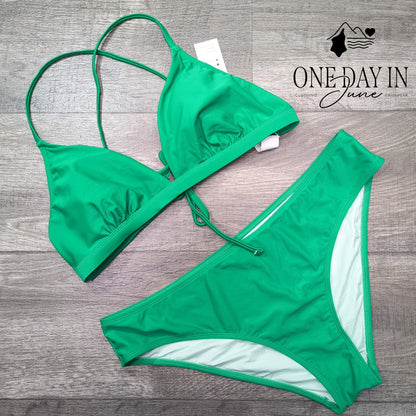 Cupshe Tie Back Triangle Bikini Swimsuit Size XL