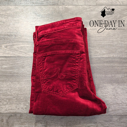 AG Adriano Goldschmied The Jodi Crop Velvet High Rise Flare Pant NWT $215 Size 4