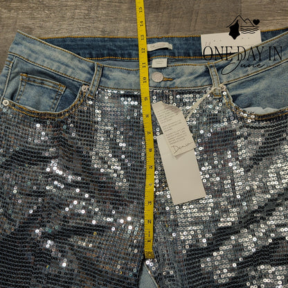 Cato Hi Rise Sequin Jeans Size 14