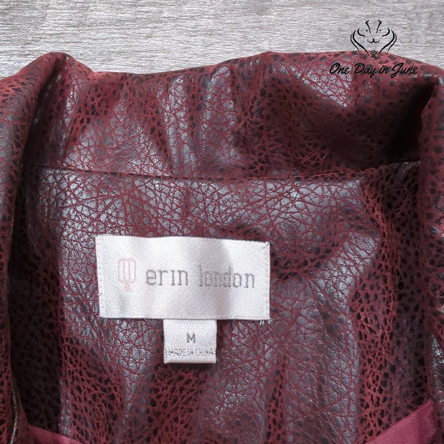 Erin London Faux Leather Zip Front Vest Size M
