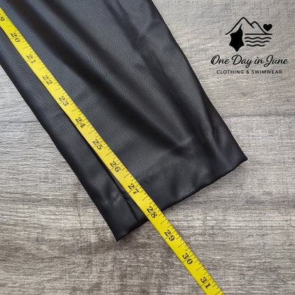 Loft Faux Leather Straight Leg Pants Size 2