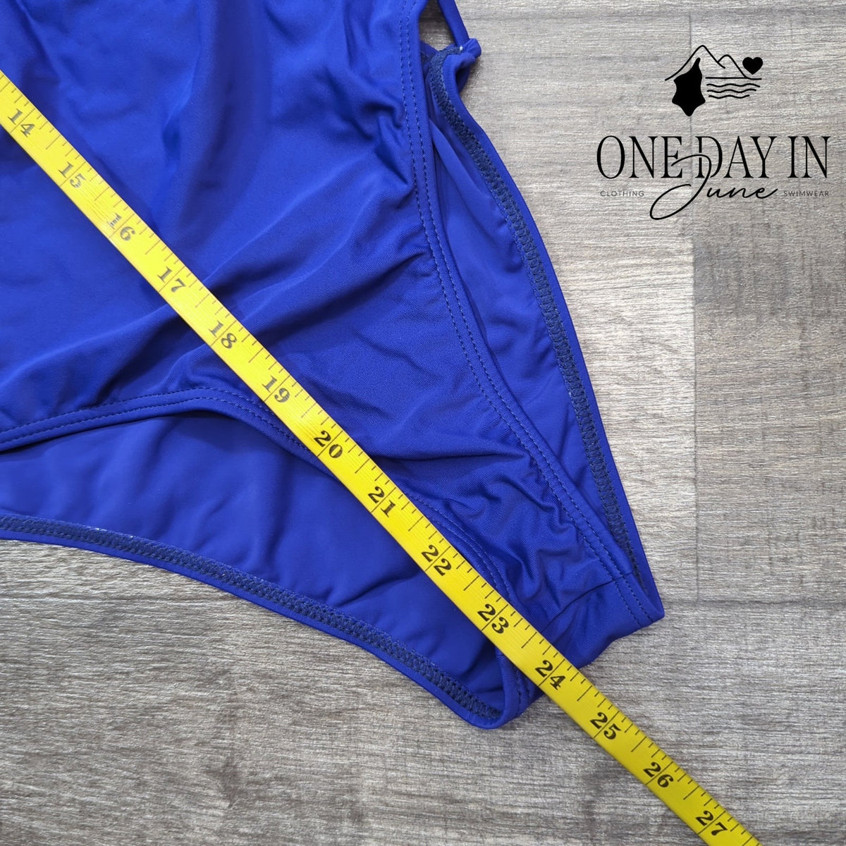 Adisputent Lace Up Back One Piece Swimsuit Royal Blue Size M