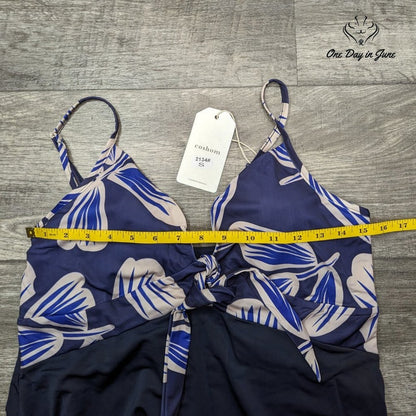 Coshom V Neck Boyshort Tankini Swimsuit Size S