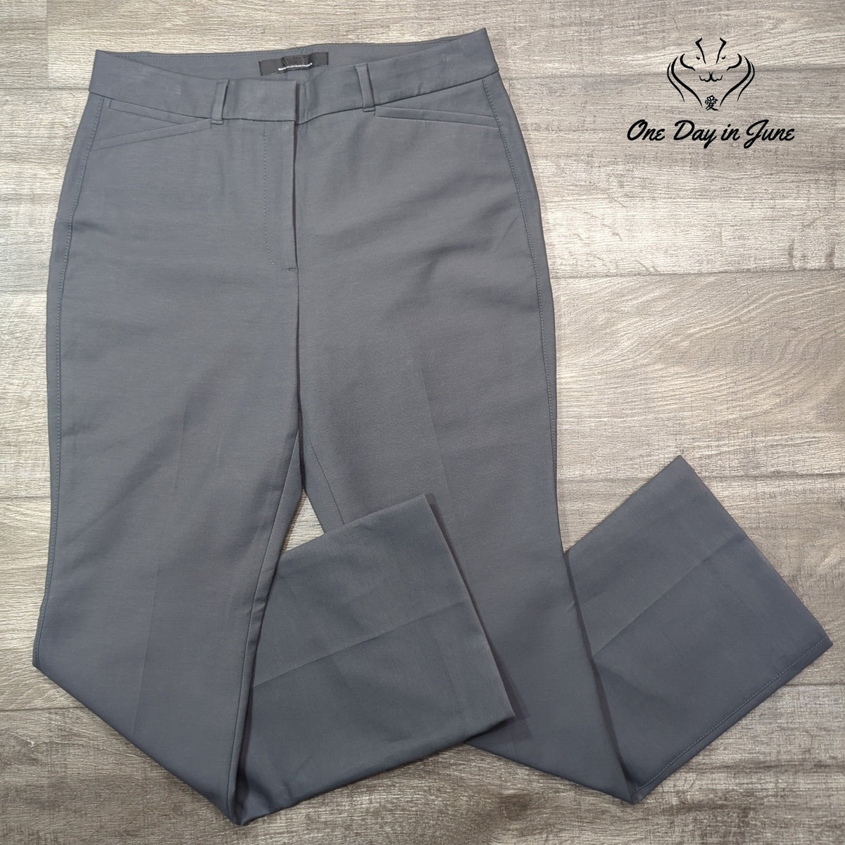 White House Black Market Ines Slim Bootcut Dress Pants Asphalt Gray NWT Size 8S