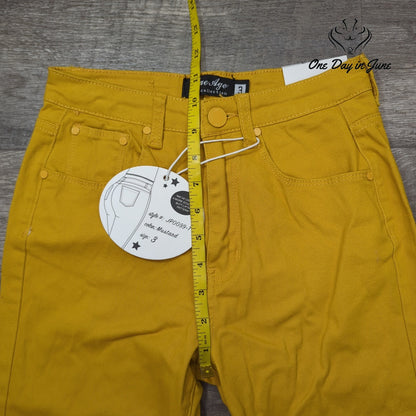 Blue Age Curve Control Skinny Jeans Juniors Mustard Yellow NWT Size 3