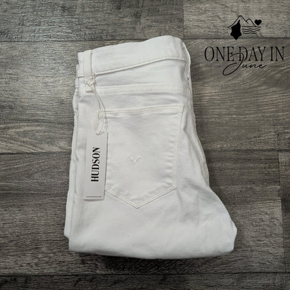 Hudson Blair Straight Leg Jeans Women's White Stretch Denim NWT Size 10 (30)
