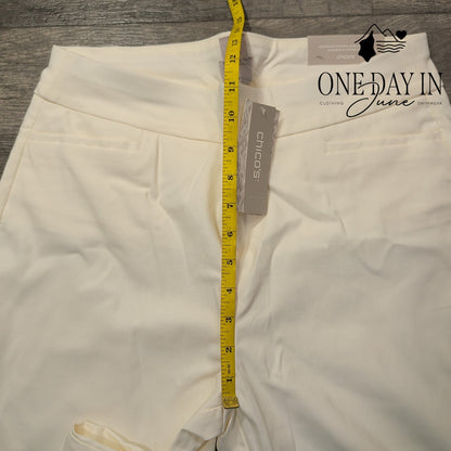 Chico's So Slimming Brigitte Slim Leg Crop Pants White NWT Size Chico's 1.5 (10)
