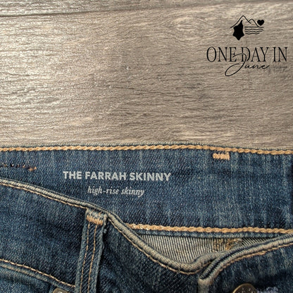 AG Adriano Goldschmied The Farrah Skinny Distressed Jeans Blue NWT Size 4 (27)