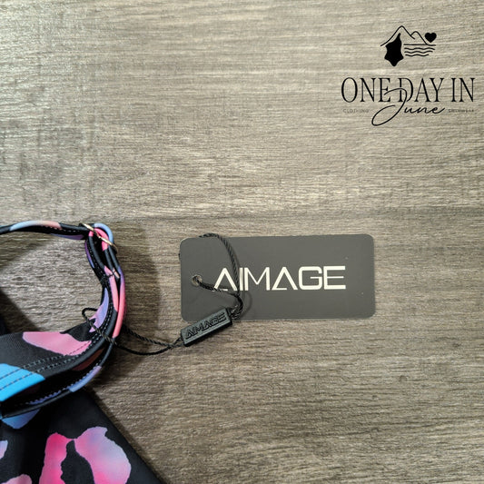Aimage Gathered Top One Piece Swimsuit Size L