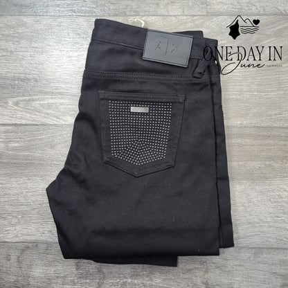 Armani Exchange J75 Slim Jeans Black Denim A|X NWT Size 30X32