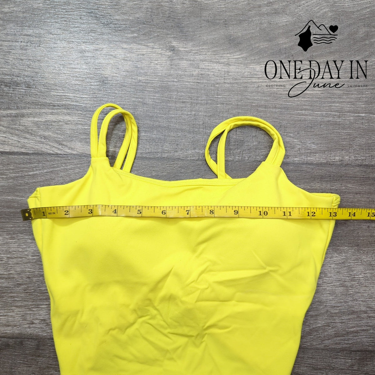 Yonique Twist Back Sports Bra Neon Yellow Strappy Athletic Swim Top Size S
