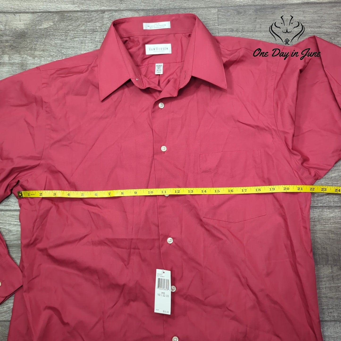 Van Heusen Dress Shirt Lava Red Long Sleeve NWT MSRP $55 Size 16.5 (32/33)