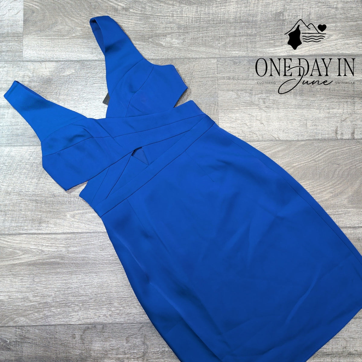 Bcbgmaxazria Annalisa Cutout Dress Deep Royal Blue Bodycon NWT Size 4