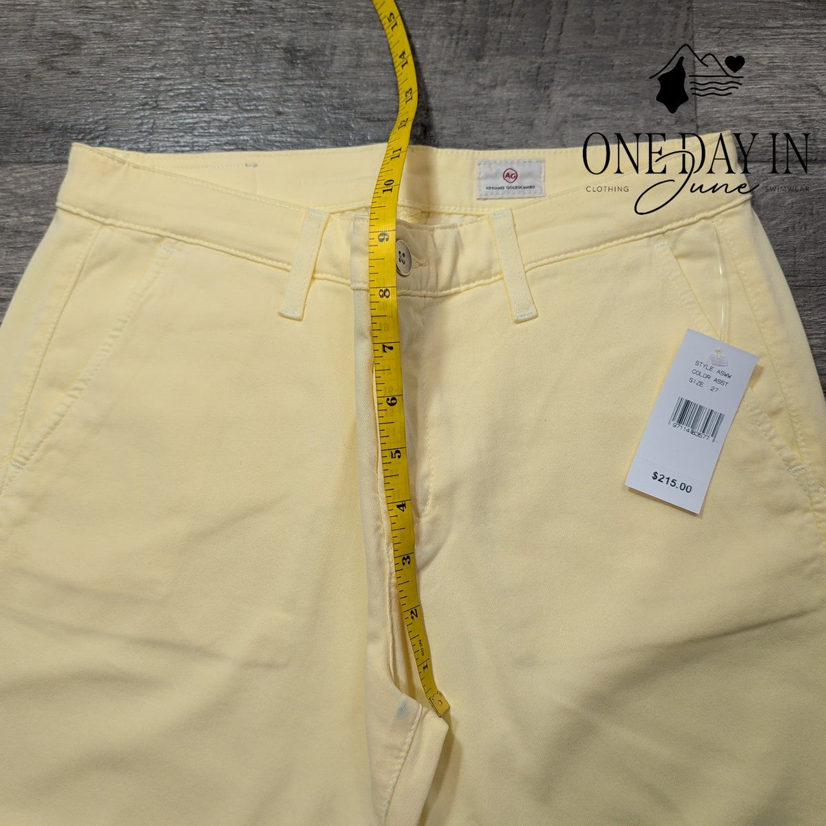 AG Adriano Goldschmied Cropped Straight Leg Jeans Butter Yellow NWT Size 4 (27)