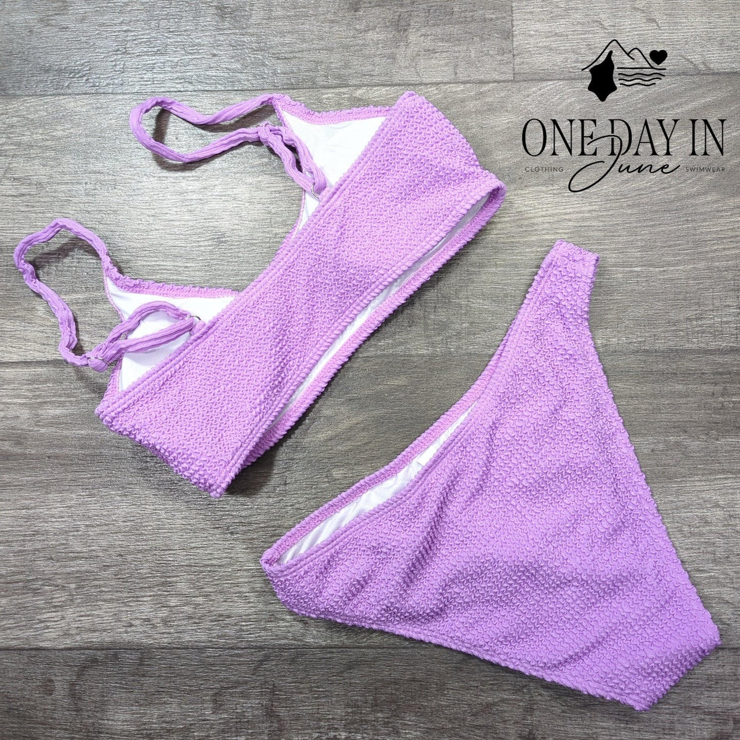 Charmo Smocked Bikini Swimsuit Size S