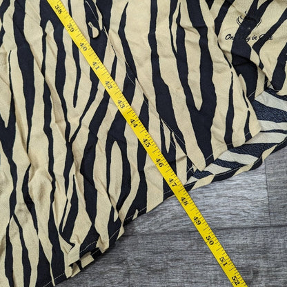 Talbots Striking Zebra Midi Shirtdress Tan Black Belted NWT Size 16