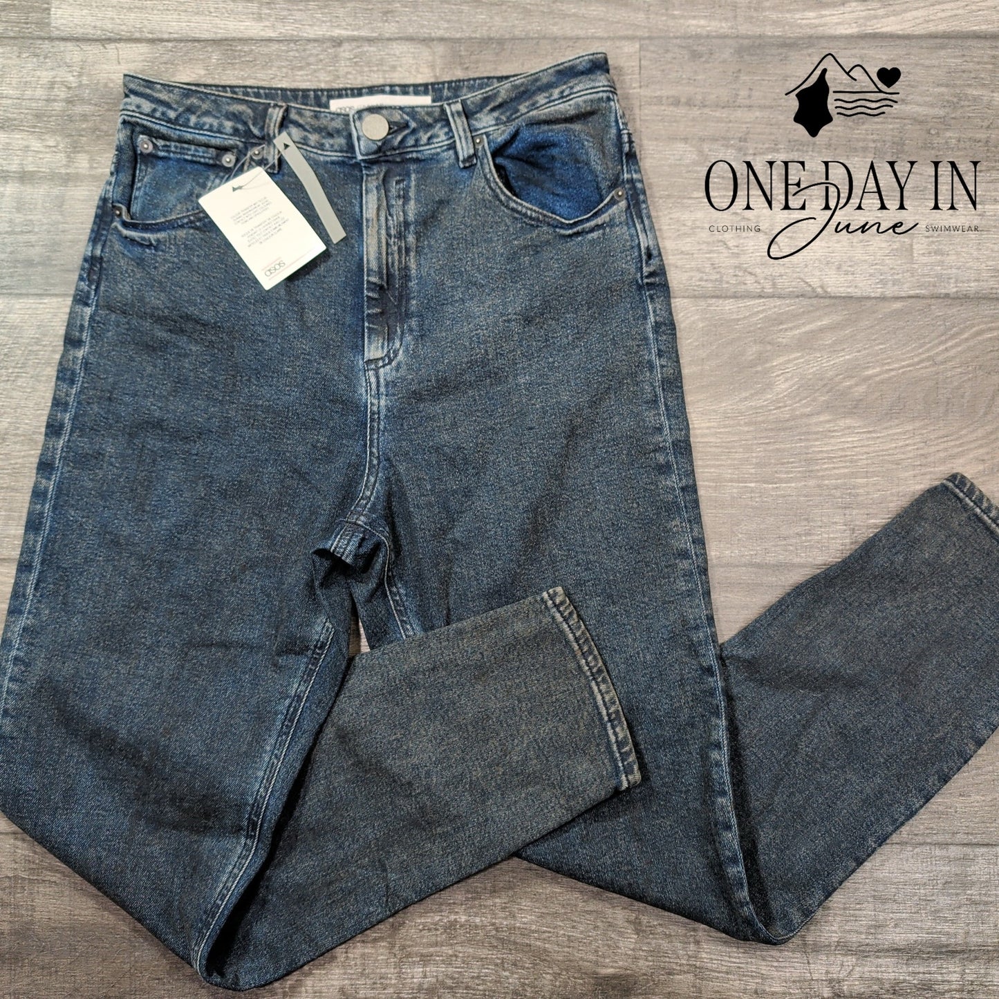 ASOS Oil Stained Straight Leg Jeans Size 30X32