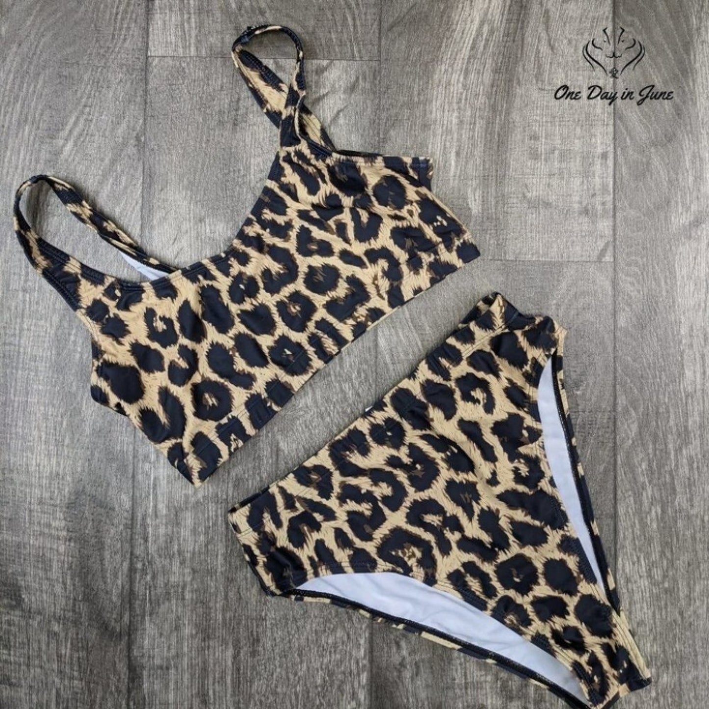 Pink Queen Crop Top High Waist Bikini Swimsuit Size XL