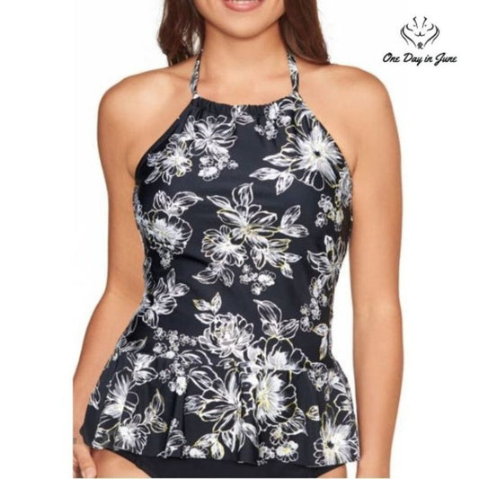 St. John's Bay Floral Tankini Top Size 14