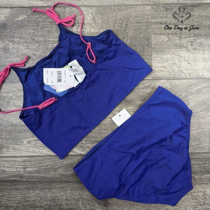 Heart and Harmony High Neck Embroidered Bikini Swimsuit Size 16