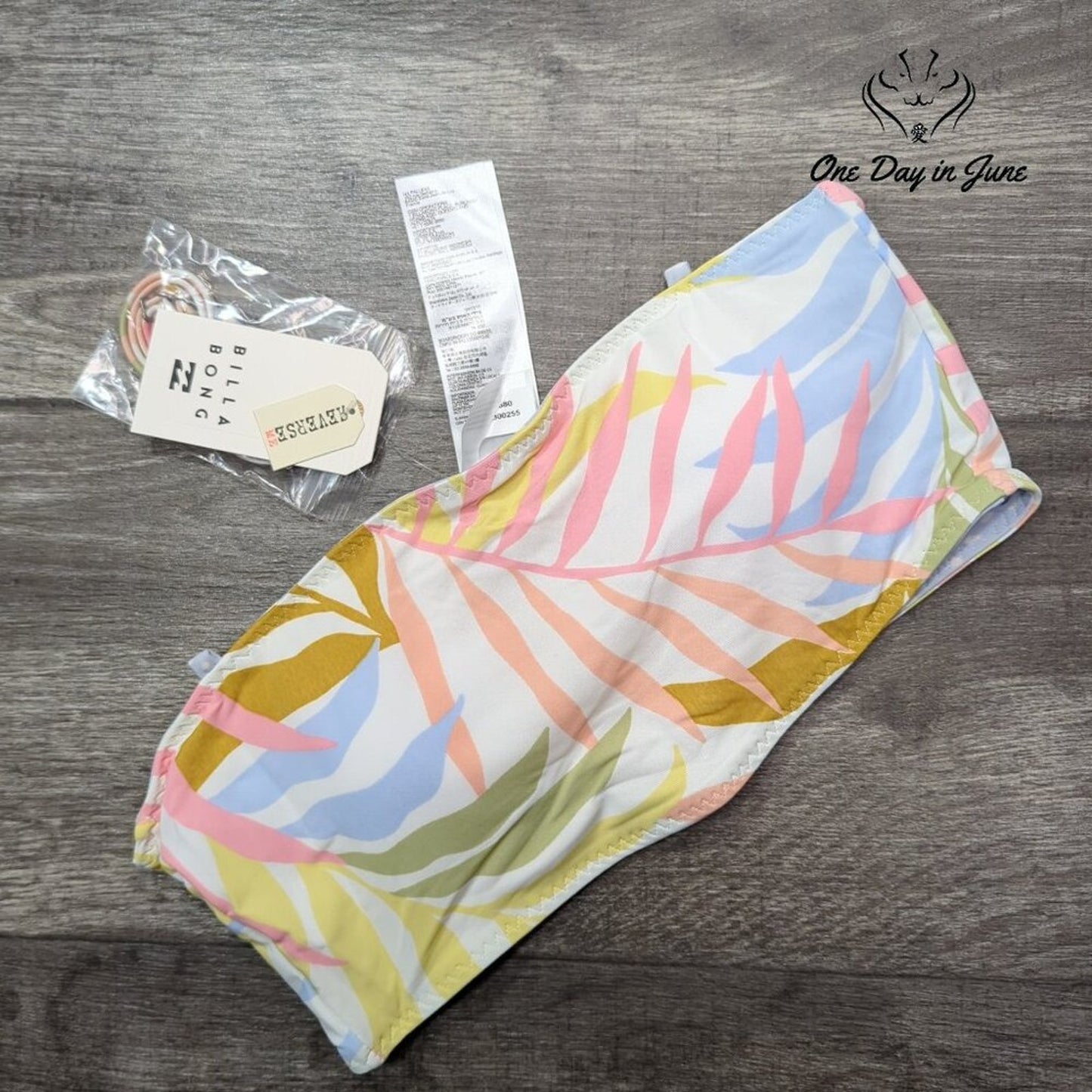 Billabong Tropic Jungle Sunny Reversible Bikini Top Size L