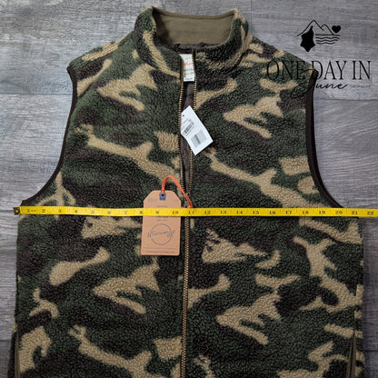 Weatherproof Vintage Sherpa Fleece Vest Camo Full Zip NWT Men's Size M