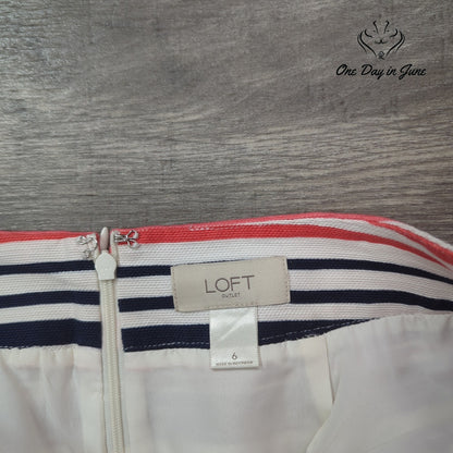 Loft Striped Mini Skirt Size 6