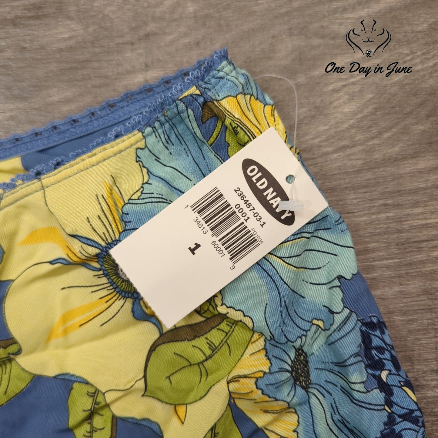Old Navy Floral Pull On Skirt Juniors Blue Yellow A Line Boho Y2K NWT Size 1