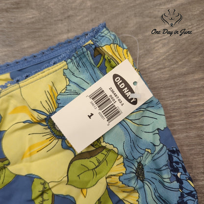 Old Navy Floral Pull On Skirt Juniors Blue Yellow A Line Boho Y2K NWT Size 1
