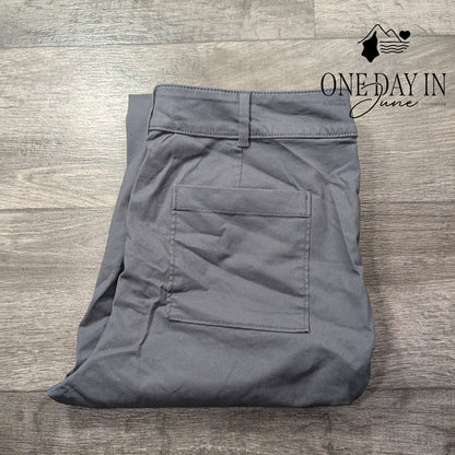 Loft Monroe Straight Pants Gray Mid Rise Chino Trousers NWT Size 10