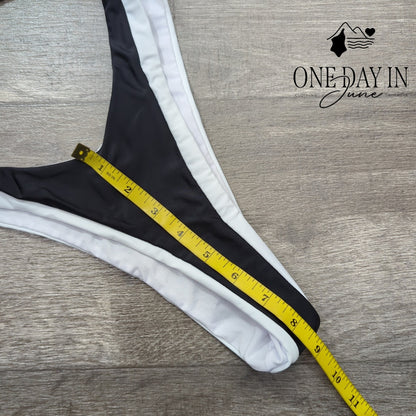 CharmLeaks High Cut Bandeau Thong Bikini Swimsuit Size S