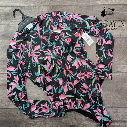 Volcom Dream In Bloom Long Sleeve Rash Guard One Piece Swimsuit NWT Size L