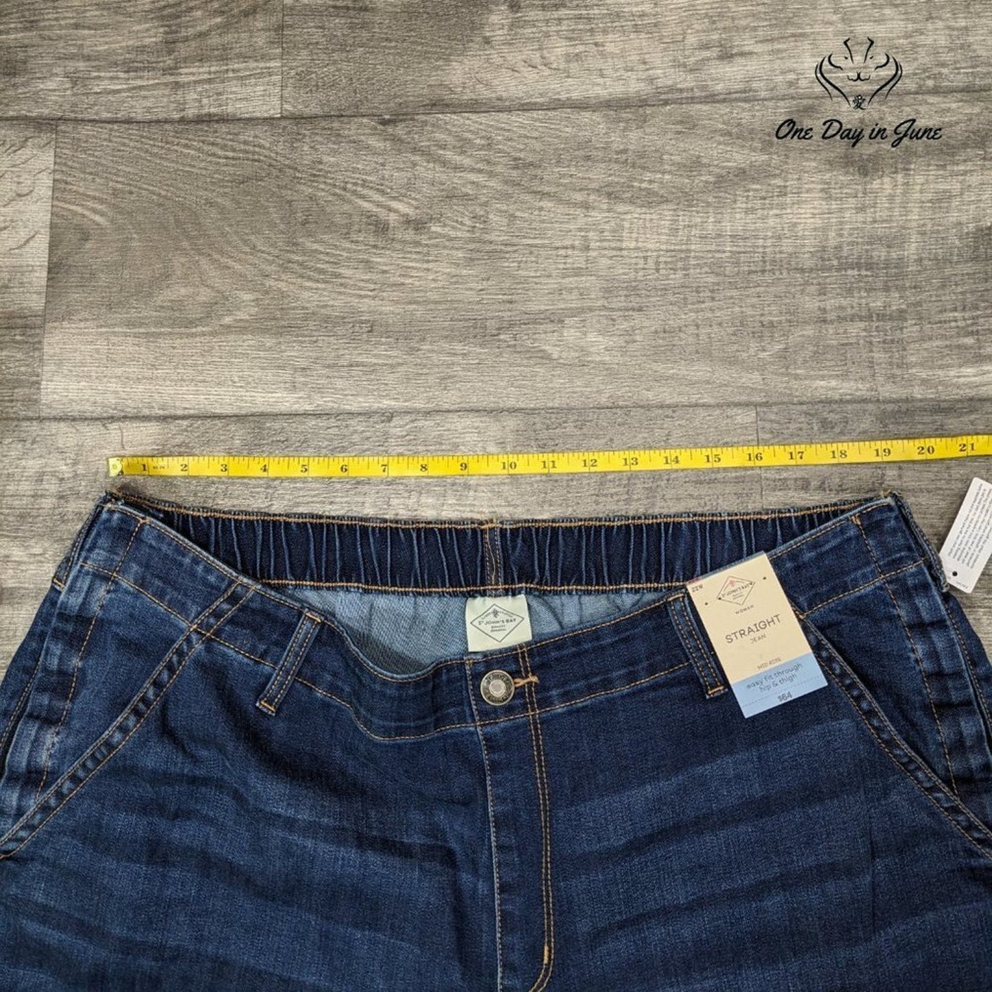 St. John's Bay Plus Size Easy Fit Straight Adaptive Jeans Size 22W